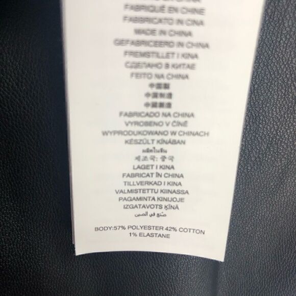 Michael Michael Kors Skirt Black White Print Faux Leather Hem Side Zipper XXL - Picture 3 of 10